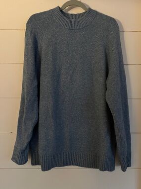 Eddie Bauer Heathered Slate Blue Crewneck Sweater